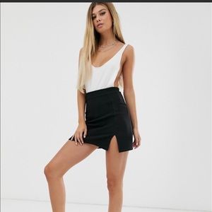 Black mini skirt